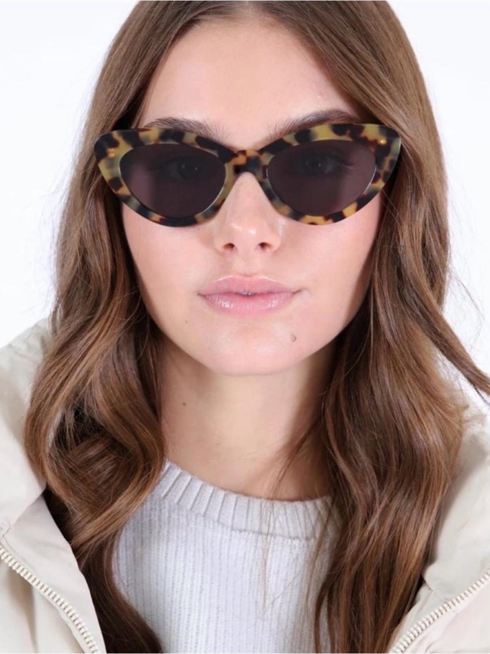 Illesteva Tortoiseshell Cat Eye Sunglasses - Brown